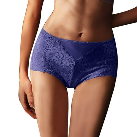 Icvfdpl Underwear For Women Lace G String Thongs Lingerie Bikini Casual Daily Women S Panties Blue L