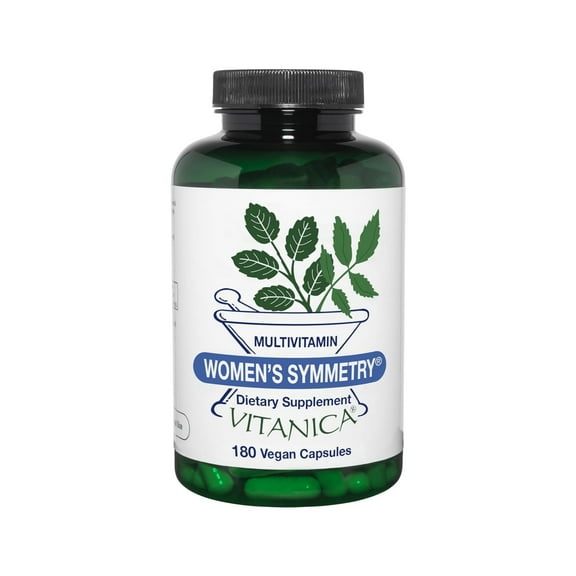 Vitanica Women's Symmetry, High Potency Daily Multivitamin, Vegan/Vegetarian, 180 Capsules