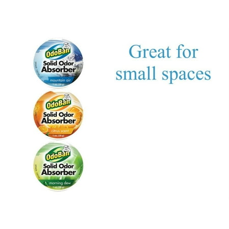 Odor Eliminator Citrus OdoBan Solid Odor Absorber Eliminator, 3 Pack Combo For Small Spaces, Citrus, Morning Dew and Mountain Air Scents ()