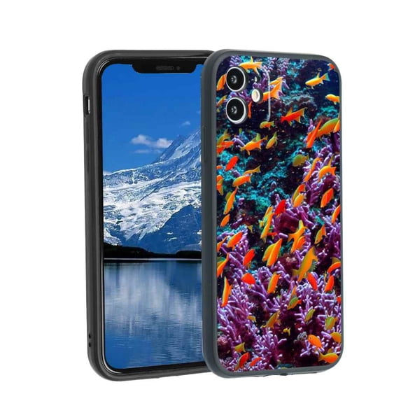 Fishes-230 Phone Case, Degined for iPhone 12 Case Men Women, Flexible Silicone Shockproof Case for iPhone 12