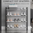 thumbnail image 5 of FORHVIPS Shoe Rack,4-Tier Stackable Shoe Organizer,Stainless Steel Shoe Storage Shelf Organizer,12 Pairs Shoe Rack for Closet Entryway,Dorm Room,Easy to Assemble,Sliver, 5 of 8