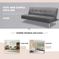 thumbnail image 5 of Vineego Upholstered Convertible Folding Linen Futon Sofa Bed for Living Room, Gray, 5 of 6