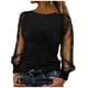 thumbnail image 2 of RKSTN Sequin Shirts for Women Oversized Crewneck Sparkly Glitter Mesh Long Sleeve T Shirts Tops Womens Casual Solid Plus Size Round Neck Loose Comfy Cozy Tee Blouses Party Club Night Festive Shirt, 2 of 6