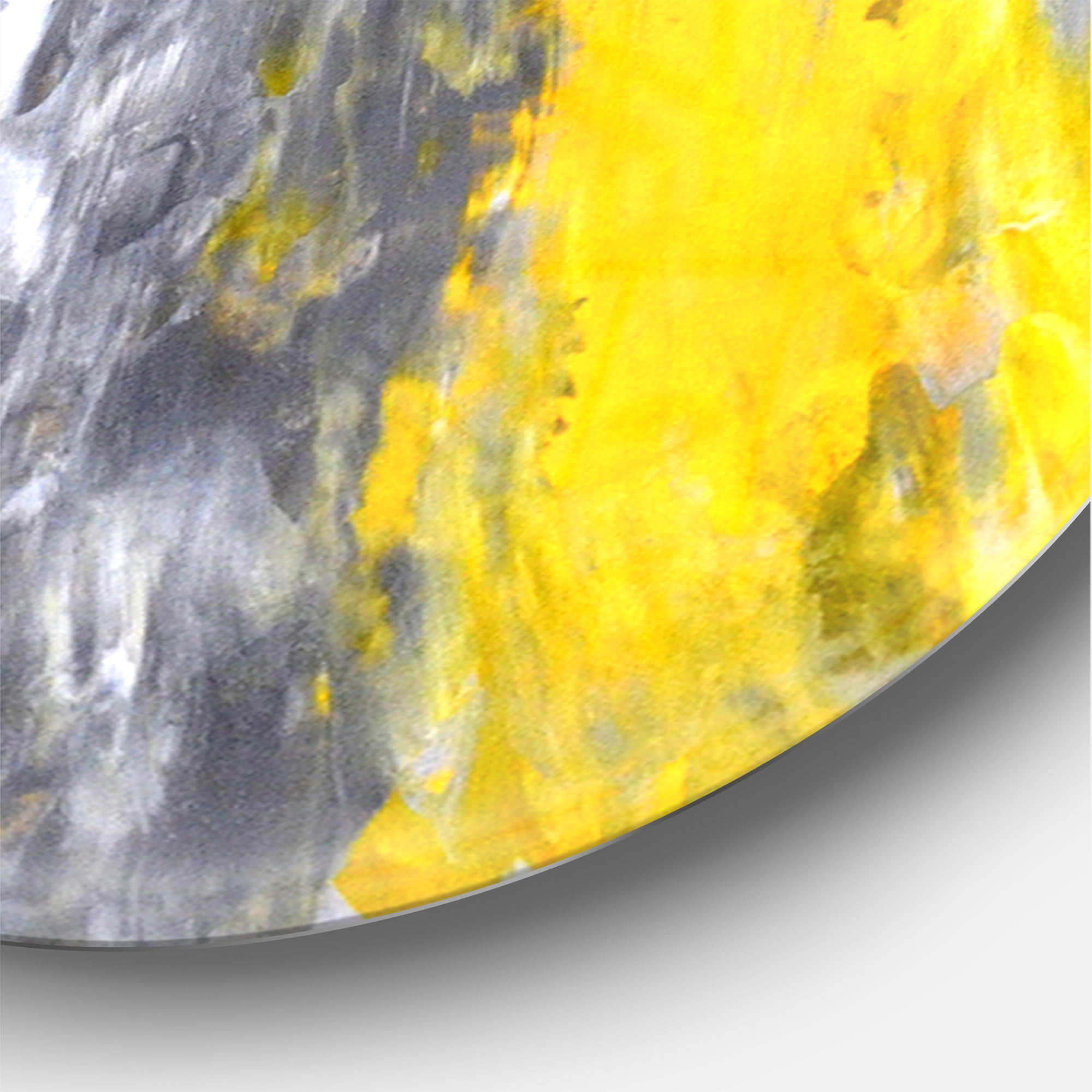 Designart 'Grey and Yellow Abstract Pattern ' Modern Wall Clock