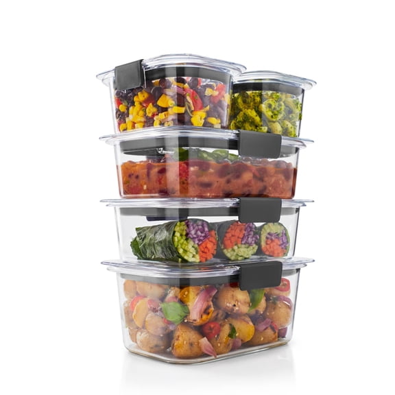 Rubbermaid Brilliance 10-Piece Set, Leak-Proof and Clear Food Storage Containers