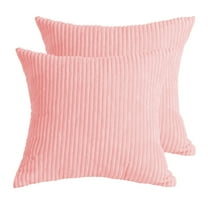 PiccoCasa 2Pcs Square Decorative Throw Pillowcases Cushion Covers, 18" x 18" Pink