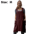 thumbnail image 2 of Cotton Linen Cross Back Apron for Women with for Baking Cooking, 2 of 5