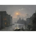 thumbnail image 2 of Friedrich von Nerly 18x14 Gold Ornate Wood Frame and Double Matted Museum Art Print Titled - Venice, in View of the Grand Canal with the Palazzo Cavalli-Franchetti and Santa Maria Della Salu, 2 of 4