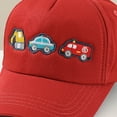 thumbnail image 5 of CAUYDY Childrens Baseball Cap 5T 6T 7T 8T Boys And Girls Three Little Car Embroidered Baseball Cap Cartoon Childrens Hat (Sizes 3-8 Years,B1-Red), 5 of 7