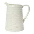 thumbnail image 5 of Creative Co-Op Farmhouse Embossed Stripe Ceramic Pitcher, Distressed White, 5 of 6