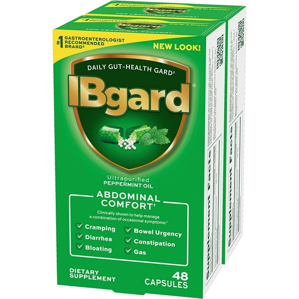IBgard Gut Health Supplement, Peppermint Oil Capsules for Abdominal Comfort, 96 Capsules