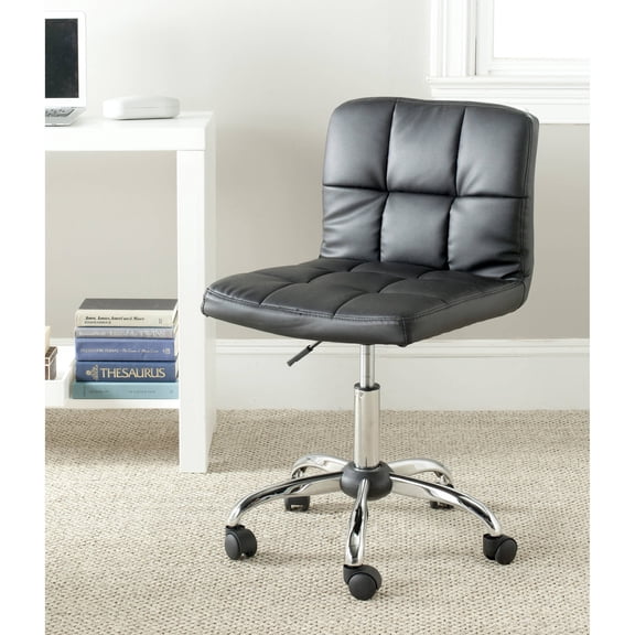 Safavieh Brunner PVC Mid Back Desk Chair, Black