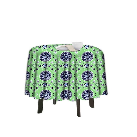 

eloria Medallion Printed Round Table Cloth Resistant Washable Decorative Table Cover for Dining Table