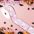 thumbnail image 3 of Whaline Halloween Wired Edge Ribbon 2.5 Inch Pink Ghost Ribbon Spooky Gift Wrapping Ribbons for Bow Wreath Craft Party Decor, 10 Yards, 3 of 10