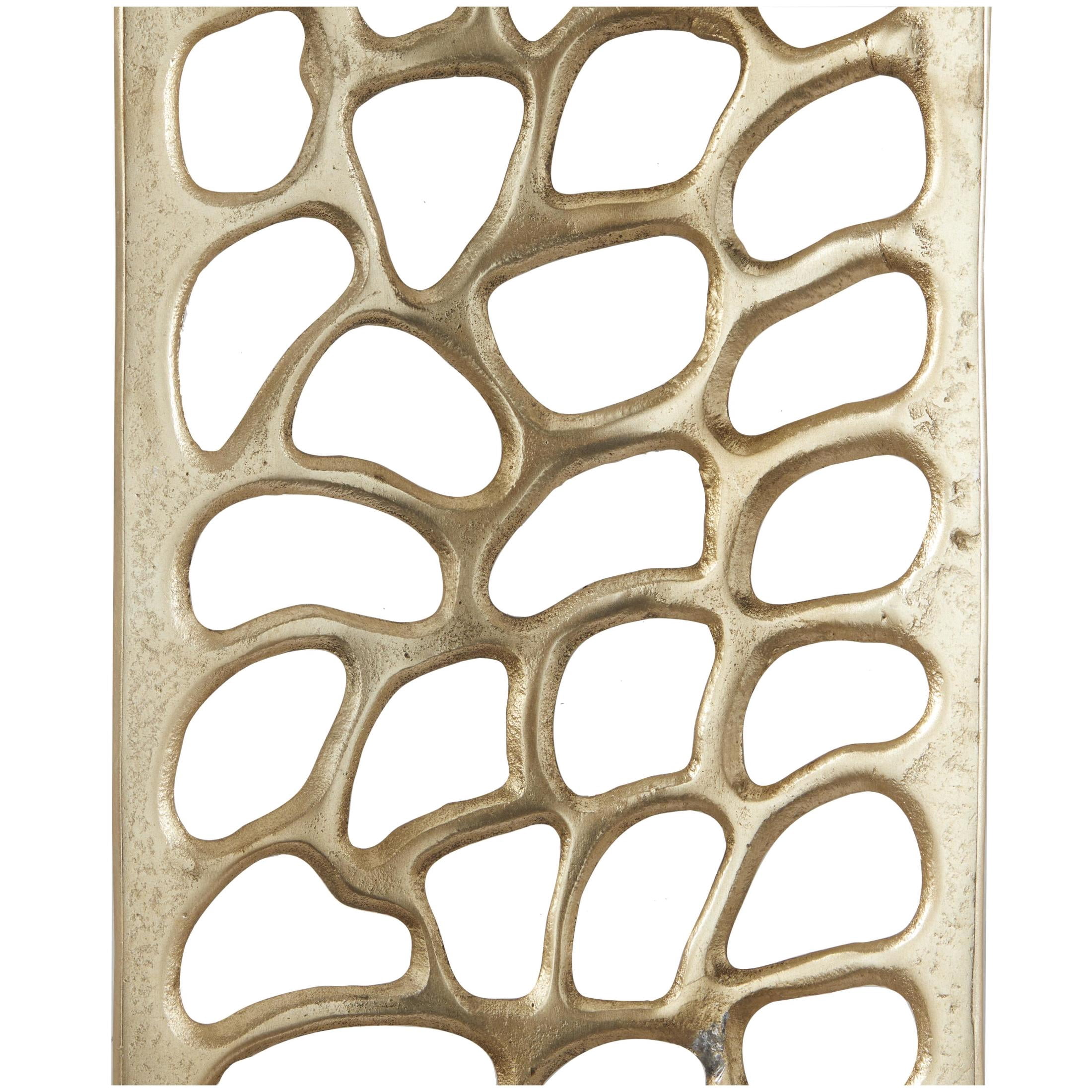 DecMode Gold Aluminum Metal Cutouts Abstract Wall Decor (2 Count)