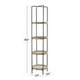 thumbnail image 3 of DecMode 17" x 64" Brown Wood 4-Tier Shelving Unit, 1-Piece, 3 of 8