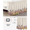 thumbnail image 3 of Spring Floral Wrap Around Bed Skirts for Queen Bed 18" Drop,Bed Skirt with Adjustable Elastic Belt Dust Ruffle Bed Valance for Bedroom Hotel Luxury Summer Birds Botanical Fence Rustic Bed Frame Cover, 3 of 7