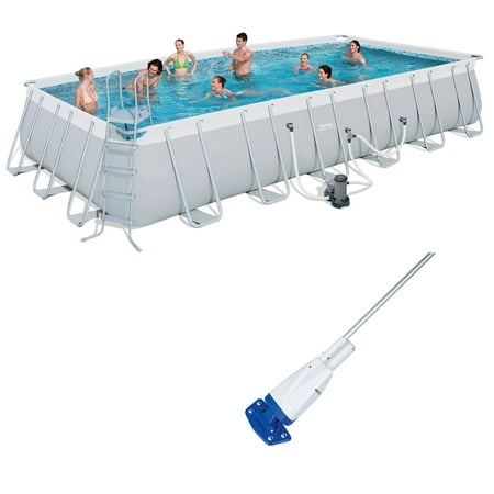 Bestway 24 x 12-Foot Swimming Pool Set + Aqua Powercell Handheld Pool (Best Way To Hand Wash Underwear)