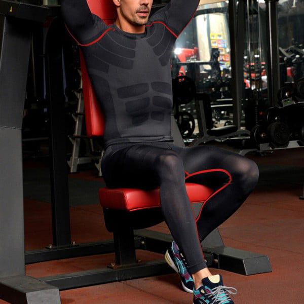 Men's Compression Athletic Tights Athletic Base Layer Workout Gym Dri fit Pants 