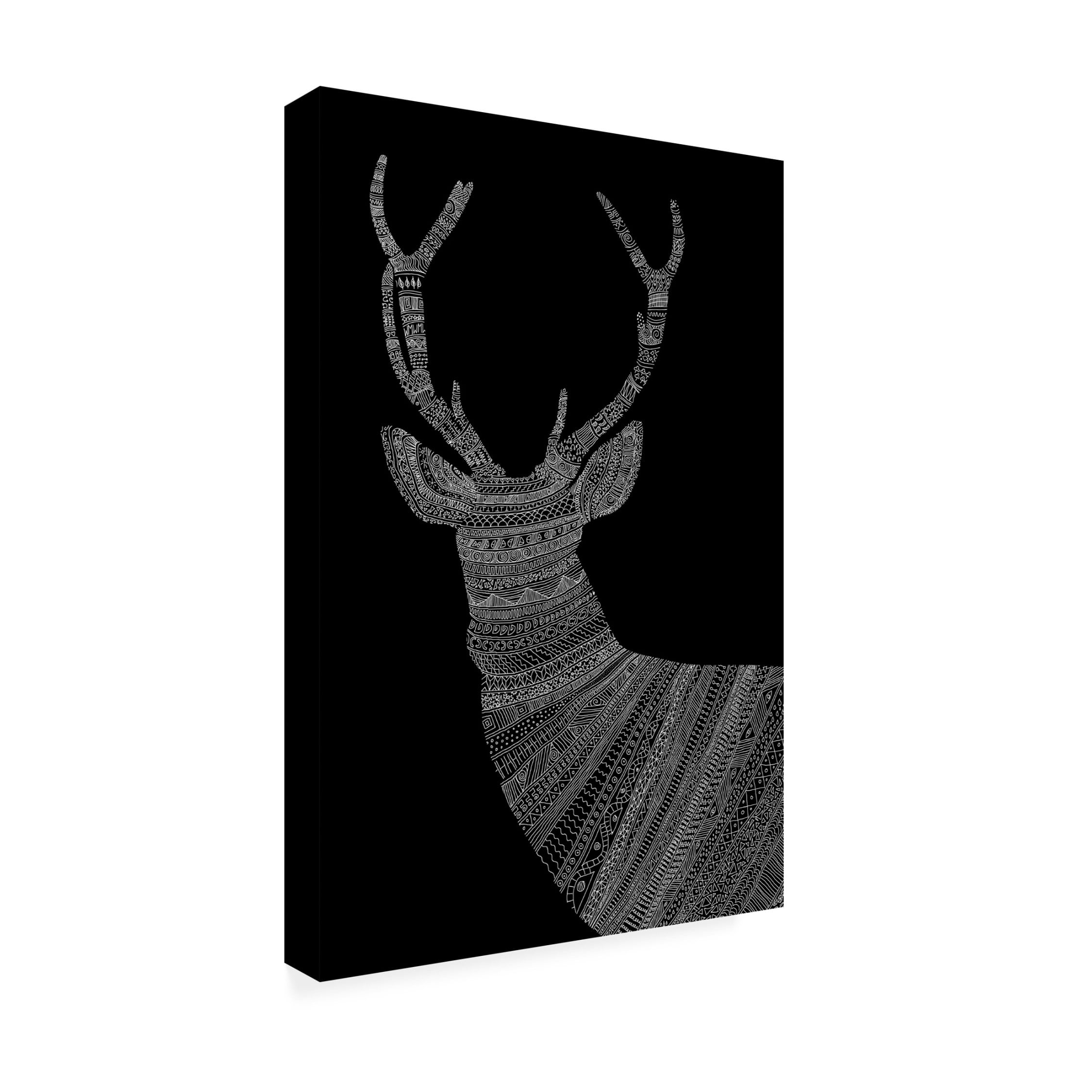 Trademark Fine Art Florent Bodart Stag Black Canvas Wall Art