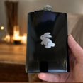 thumbnail image 4 of 8oz BLACK Follow the White Rabbit Flask, 4 of 4