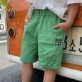 thumbnail image 4 of Yindaity Kids Basketball Shorts Boys Boys' Coastline Pull-on Chino Shorts(Green,5-6 Years), 4 of 7