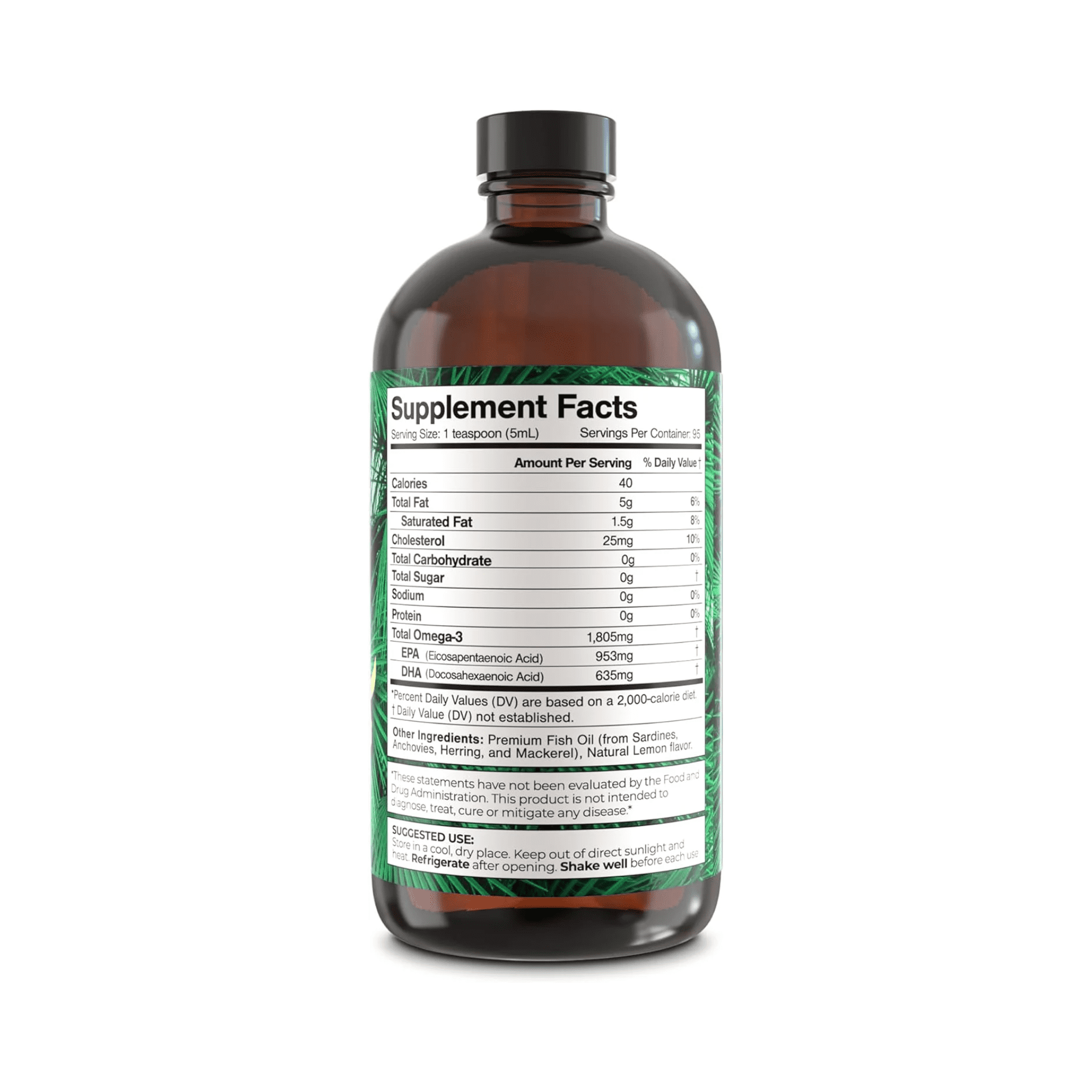 Tropical Oasis Omega-3 Max Drops, 1805mg n Fish Oil Liquid Vitamin Supplement with EPA & DHA, Tropical Lemon, 16 Oz, 96 Servings