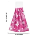 thumbnail image 3 of 2PCS Velcro Hangable Hand Towels Quick-Drying Hanging Kitchen Towels for Kitchen & Bathroom Pink Tie-dye with Butterflies, 3 of 7