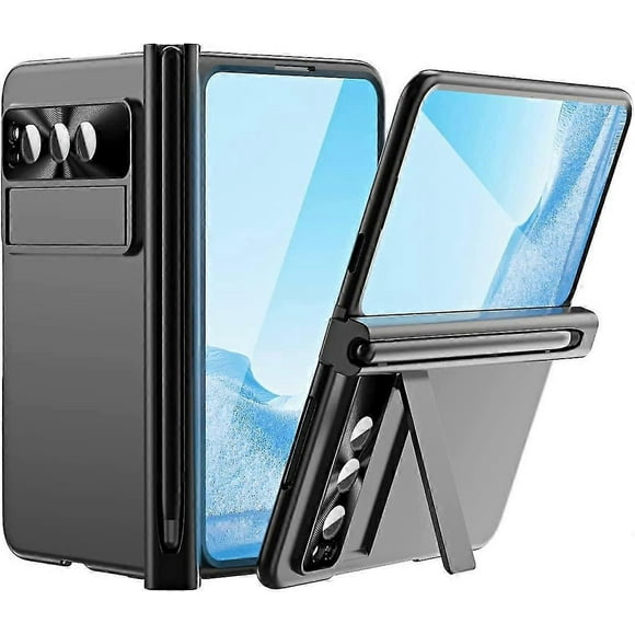 Hinge Protection Shockproof Rugged Case for Google Pixel Fold with Pen Holder and Built-in Screen Protector