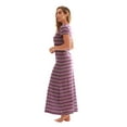thumbnail image 2 of Just Love Womens Stripe Maxi Dress Knit Jersey T-Shirt Dress for Women (Purple Stripe, Medium), 2 of 3