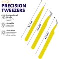 thumbnail image 2 of SIVOTE Lash Tweezers for Eyelash Extensions for Volume, Isolation & Classic Lashes, 3 Pack, Yellow, 2 of 6