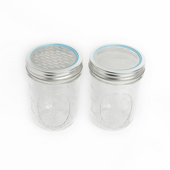 Jarware Stainless Steel Citrus Zester and Cheese Grater Lids For Wide Mouth Mason Jars