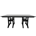 thumbnail image 4 of WestinTrends Malibu Outdoor Dining Table for 6, All Weather Poly Lumber Adirondack 71" Trestle Long Dining Table with Umbrella Hole, Black, 4 of 7