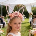 thumbnail image 2 of Msgweeeg Headbands Easter Decorations Easter Wreath Headband Bunny Ear Headband forest Style Floral Headband Artificial Flower Hair Accessory., 2 of 7