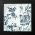 thumbnail image 2 of Tre Sorelle Studios 15x15 Black Modern Framed Museum Art Print Titled - Watercolor Boho Blue Hummingbird I, 2 of 5