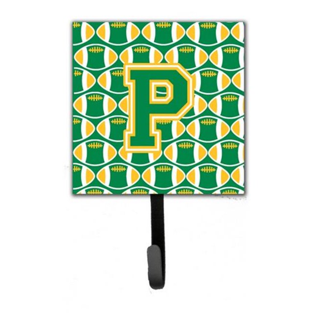 Carolines Treasures CJ1069-PSH4 Letter P Football Green & Gold Leash or Key Holder