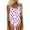 Hot Pink, variant on Delconic Women One Piece Swimsuit Polka Dot Print Scoop Neck Adjustable Side Ties Bathing Suit for Beach Pool Swimwear