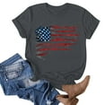 thumbnail image 3 of 4Th of July Shirts Women USA American Flag Cotton Tops Crewneck Patriotic Basic Tees Short Sleeve T-Shirt, 3 of 3