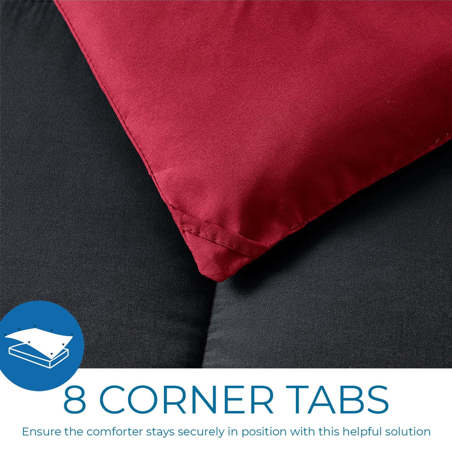LammaLoe Twin Comforter, Quilted Down Alternative Comforter, All Season Duvet Insert Burgundy/Black