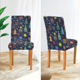 thumbnail image 3 of Yayeee 2 Pack Dining Chair Covers Stretch Parson Chairs Slipcovers Seat Protector, Dark Blue Christmas, 3 of 6