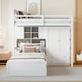 thumbnail image 2 of Twin Bunk Bed with Drawers, Wardrobe, Storage Shelves and Hydraulic Bed,White, 2 of 9