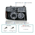 thumbnail image 3 of Spec-D Tuning Dual Halo Glossy Black Housing Smoke Lens Projector Headlights Compatible with 1992-1996 Ford F-150/ F-250/ F-350, 1992-1996 Ford Bronco, Left + Right Pair Headlamps Assembly, 3 of 5
