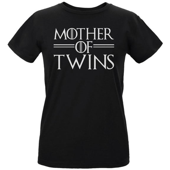 Mother's Day Mother Of Twins Womens Organic T Shirt Black LG