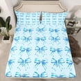 thumbnail image 2 of Feelyou Fashion Blue Bow Bed Sheets, Dreamy Cartoon Ribbon King Sheets, 4pcs, 2 of 7