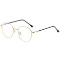 thumbnail image 1 of Gafas irregulares Lente plana Transparente Azul Prueba de luz para pantallas de juegos Unisex oro jinwen Anteojos irregulares, 1 of 4