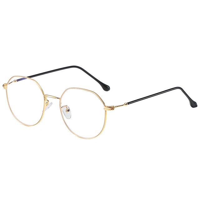 Gafas irregulares Lente plana Transparente Azul Prueba de luz para pantallas de juegos Unisex oro jinwen Anteojos irregulares
