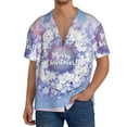 thumbnail image 3 of KLL Merry Christmas Print Men's Shirt Short Sleeve Button Down Summer Cuba Beach Shirts- 4X-Large, 3 of 7