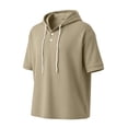 thumbnail image 6 of Plus Size Big & Tall Men's Cotton Pullover Hooded Top Short Sleeve Casual Solid Color T-Shirt Hoodie Drawstring Loose Fit Summer Basic Streetwear Outfits Travel Essential, 6 of 7