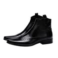 thumbnail image 5 of Santimon Men Leather Boots Brogue Oxford Dress Boots Casual Chukka Boots Ankle Boots Black 6.5 US, 5 of 5
