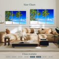 thumbnail image 4 of Elephant Stock Seaside Palms Wall Art - Horizontal Multi Panel Canvas - Living Room Wall Decor - Beach Multi Panel - Blue And Green Decor - 57" x 36", 4 of 8